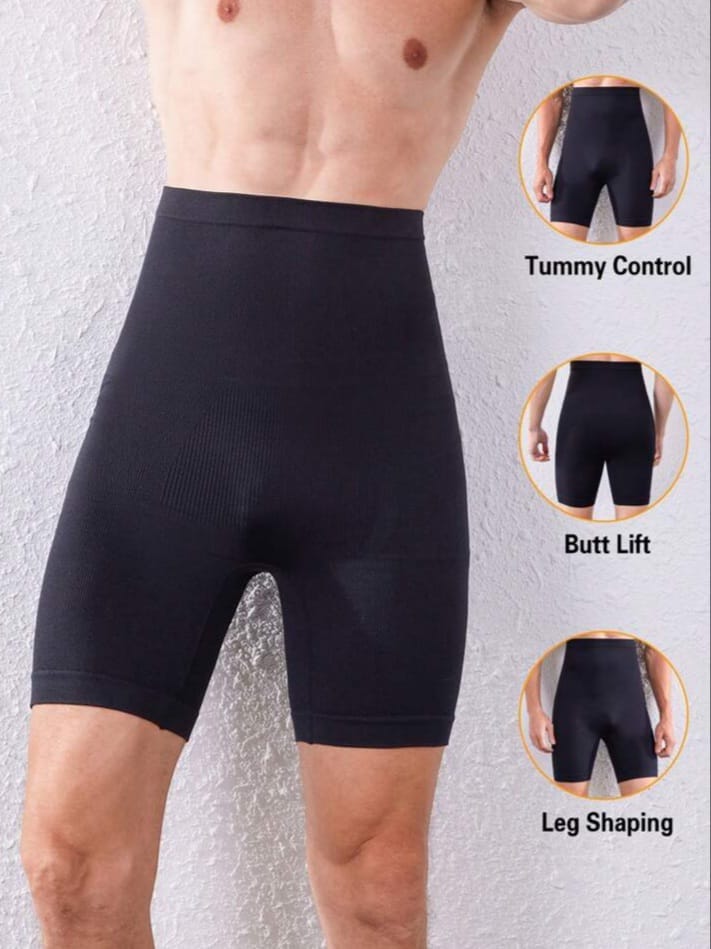 Men's High-Waist Seamless Compression Shorts – Tummy Control Body Shaper
